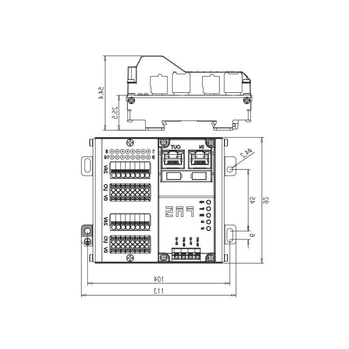 多协议模块IP20, 16DI/DO自适应配置，PNP，终端类型，RJ45网口，远程模块，009B14